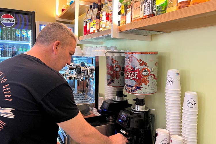 Delicious coffee served at Aloni Cafe in Kardamili, Greece